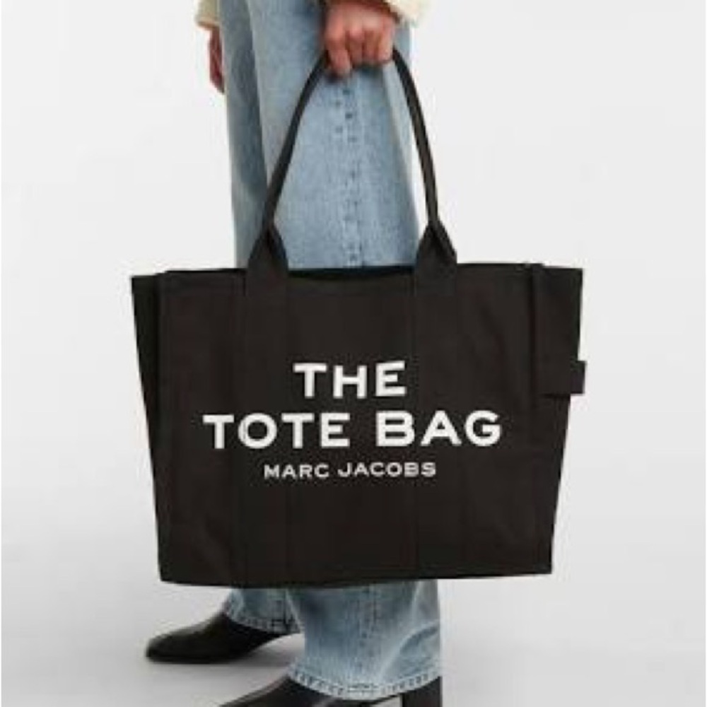 Marc Jacobs Large Black Canvas Tote Bag